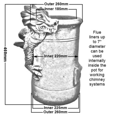 dragon chimney pot slow cure terracotta