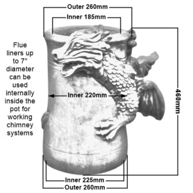 Screech bathstone dragon chimney pot
